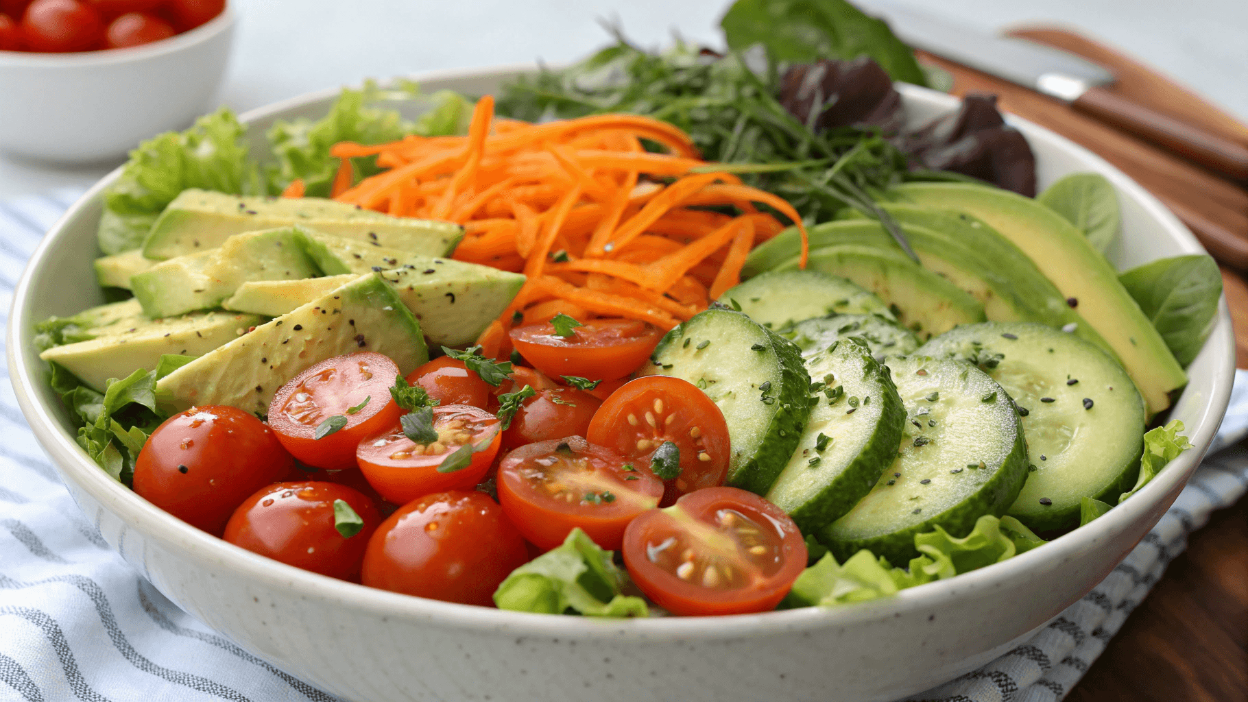 ¿Cuáles son los 5 componentes de una ensalada?