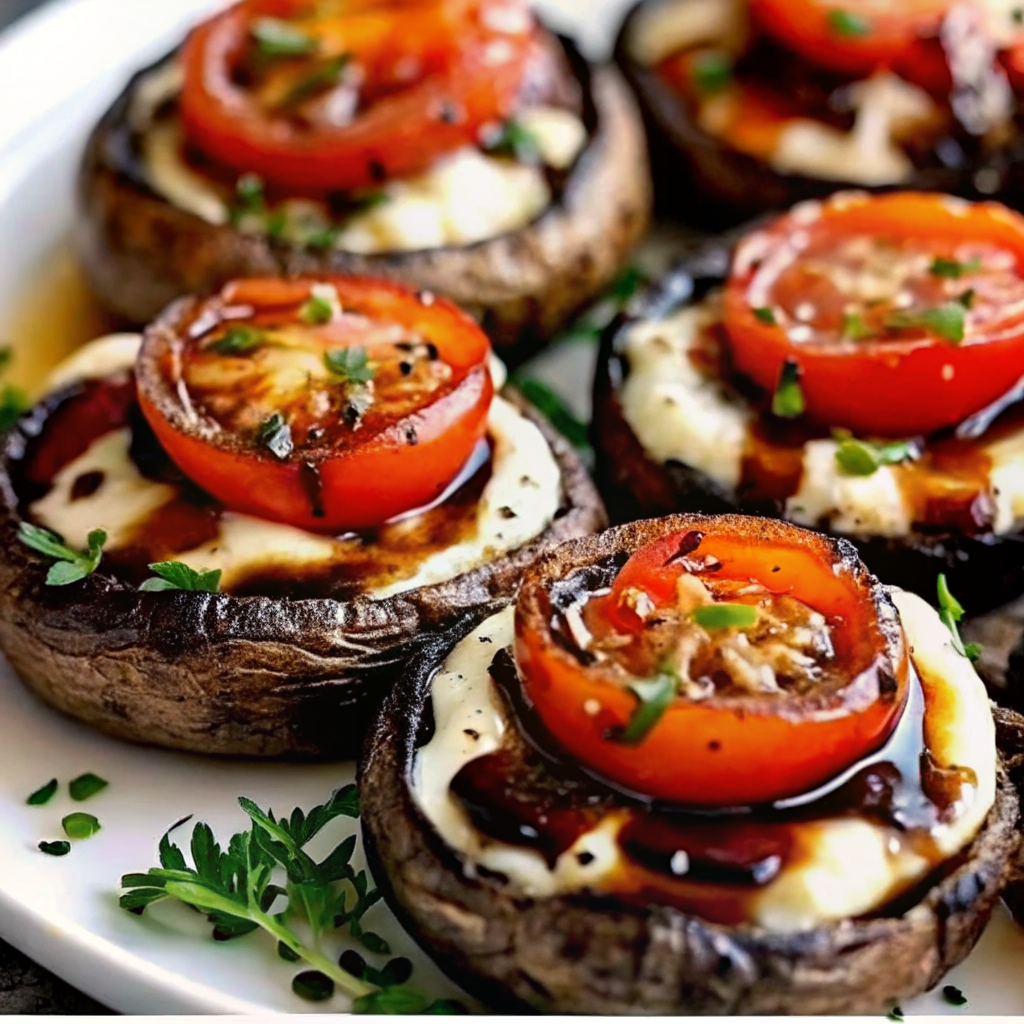 Caprese Stuffed Garlic Butter Portobellos (1)