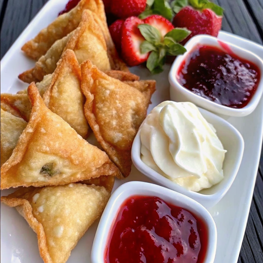 Deep-Fried Strawberry Cheesecake Stuffed Wonton Bites (1)22